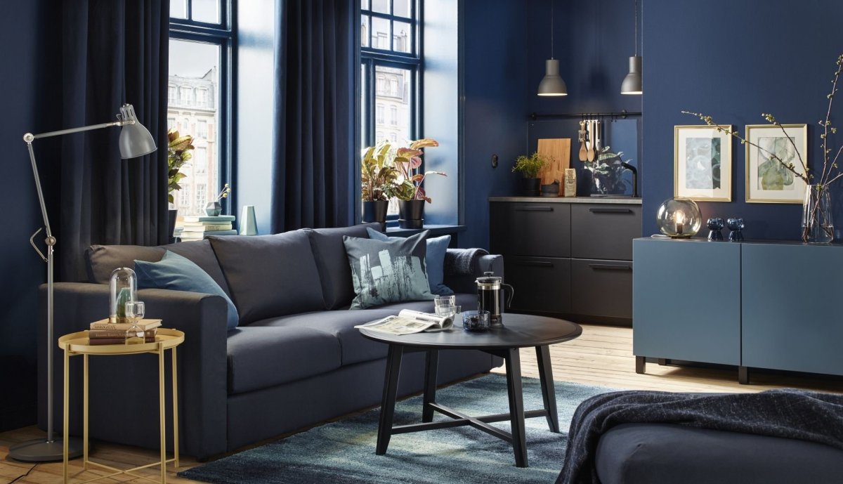 Синие предметы интерьера