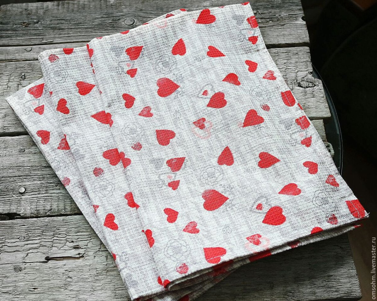 Кухонные полотенца вафельные с кроликами