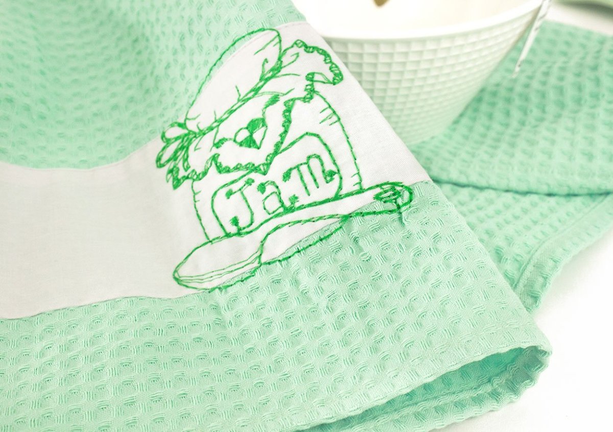 Как украсить банное вафельное полотенце