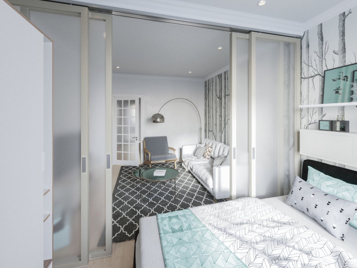 Спальня в хрущевке с кладовкой