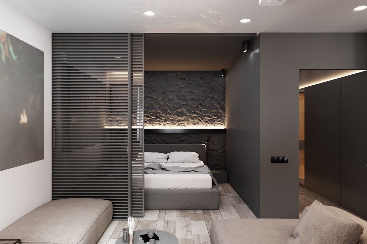 Спальня в квартире студии