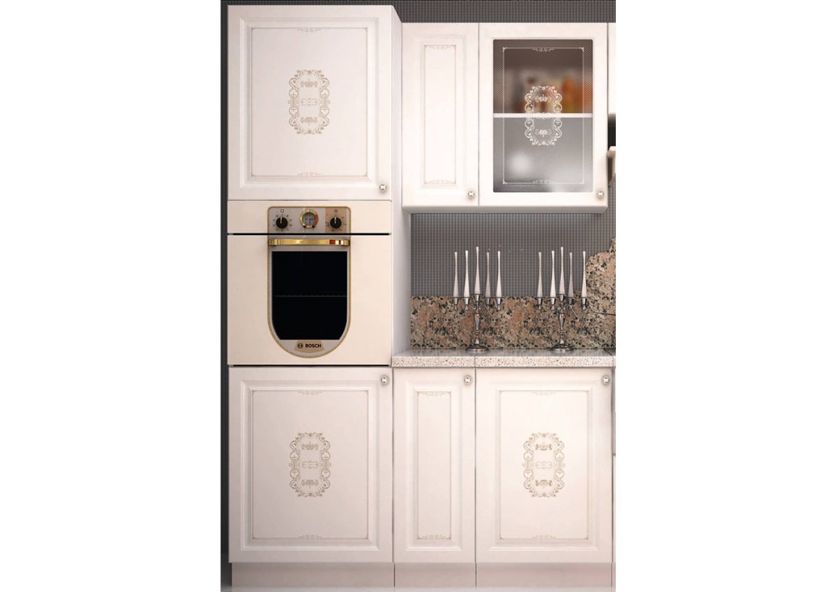 Кухня Неаполь 2200, белое дерево/патина