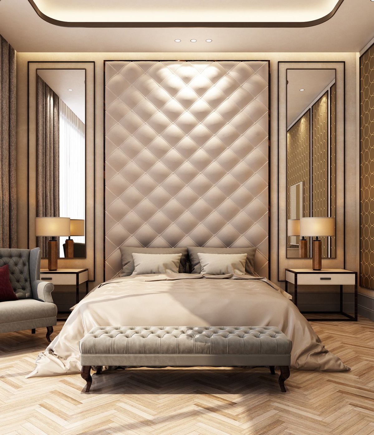 Мягкое изголовье для кровати на стену