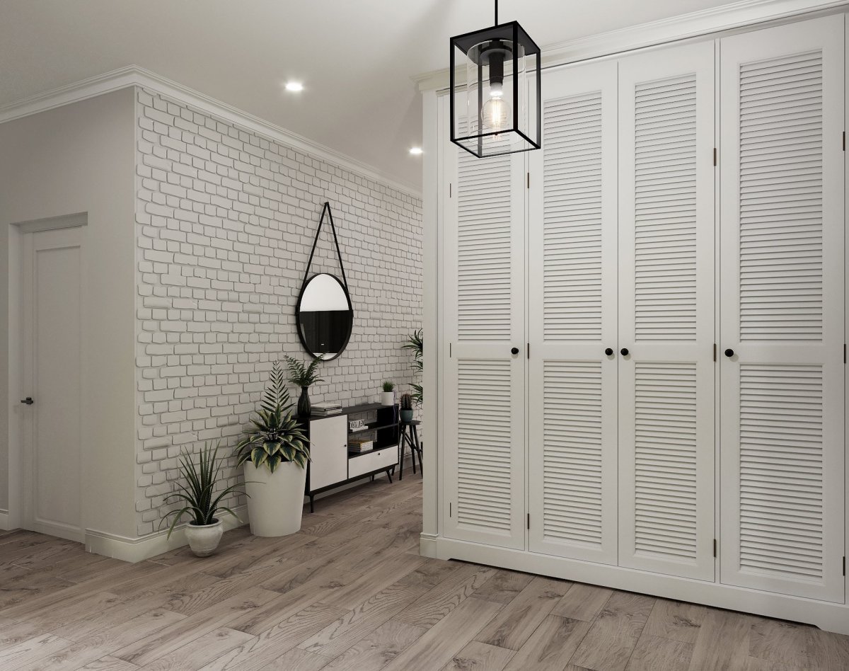 Раздвижные жалюзийные двери в гардеробную