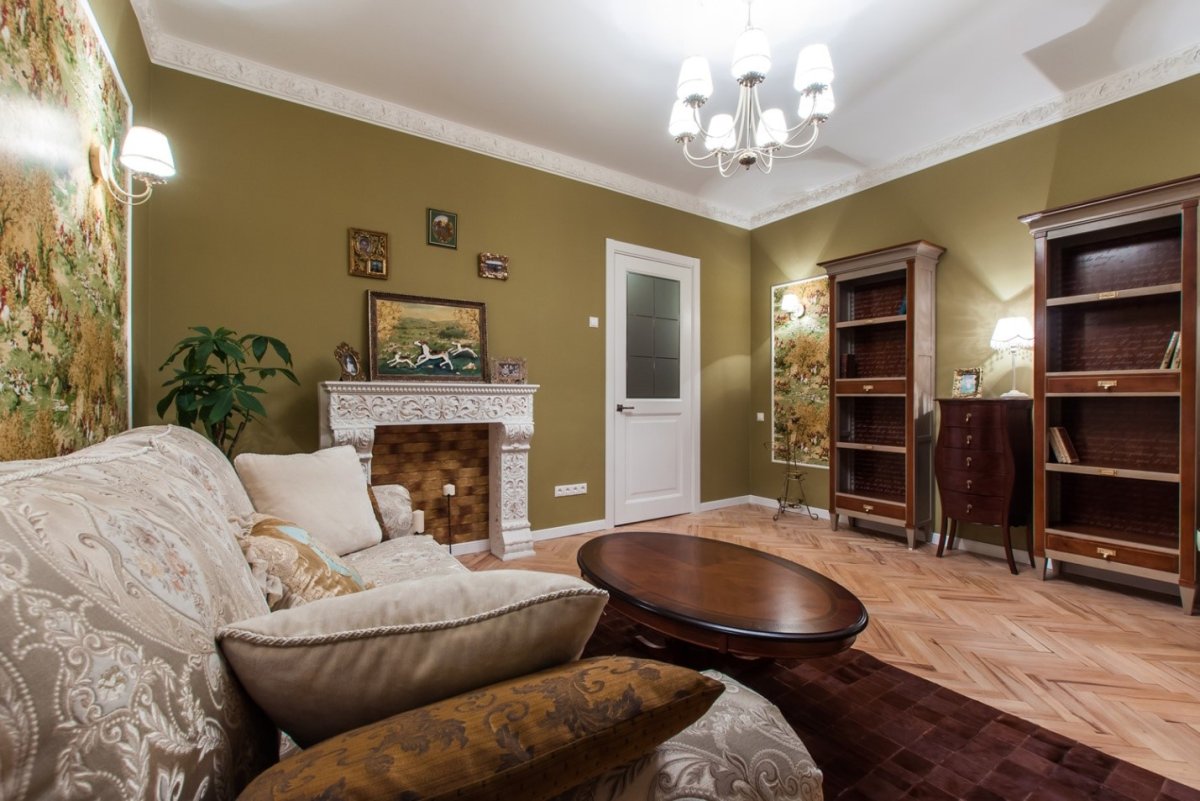 Гостиная в оливковом цвете