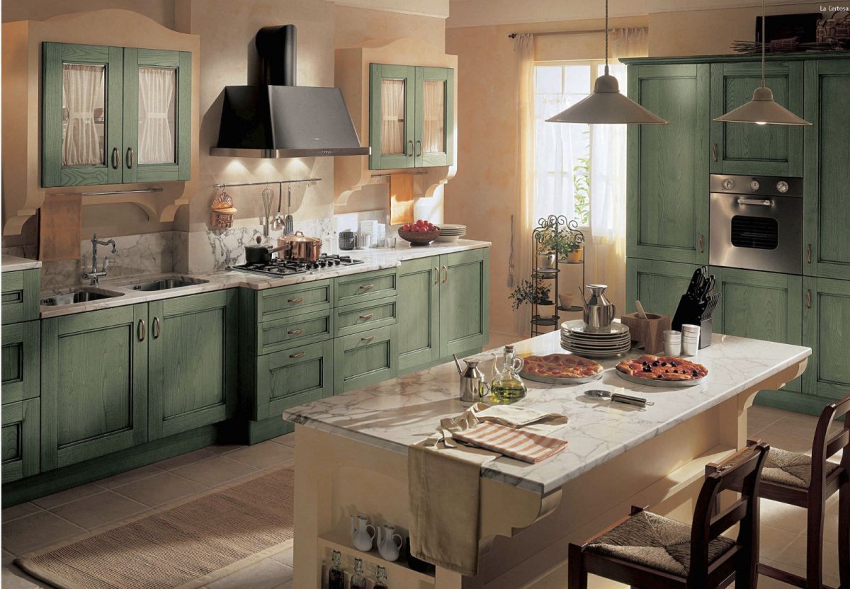 Гостиная в зеленых тонах