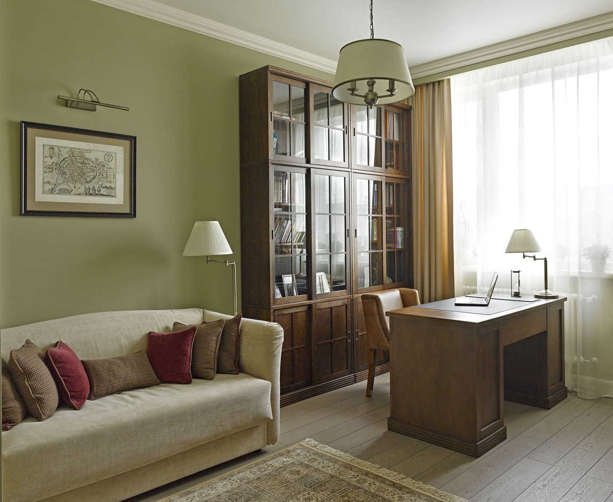 Кухня в стиле Прованс фисташкового цвета