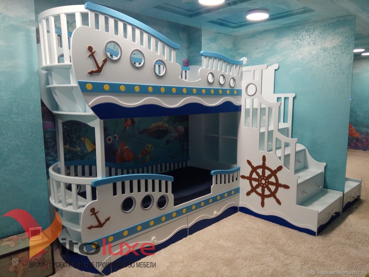 Кровать корабль морская регата