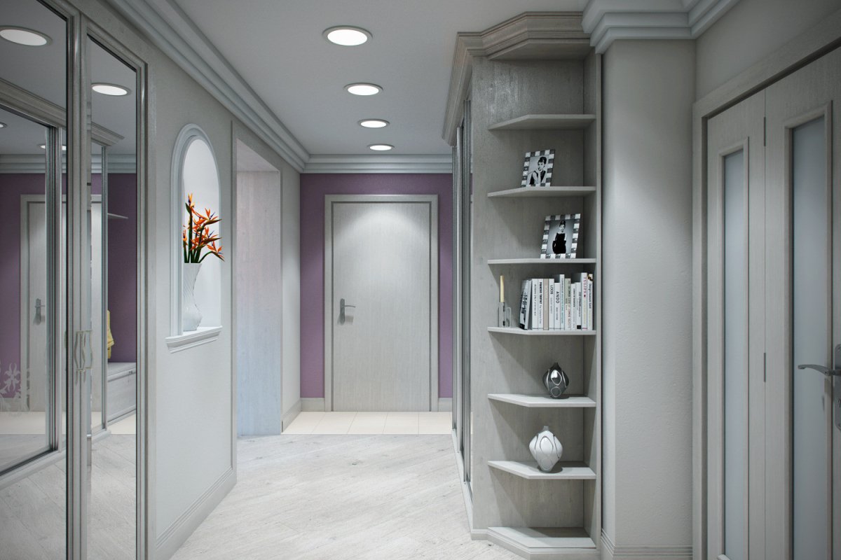 Гипсокартонная перегородка с полками