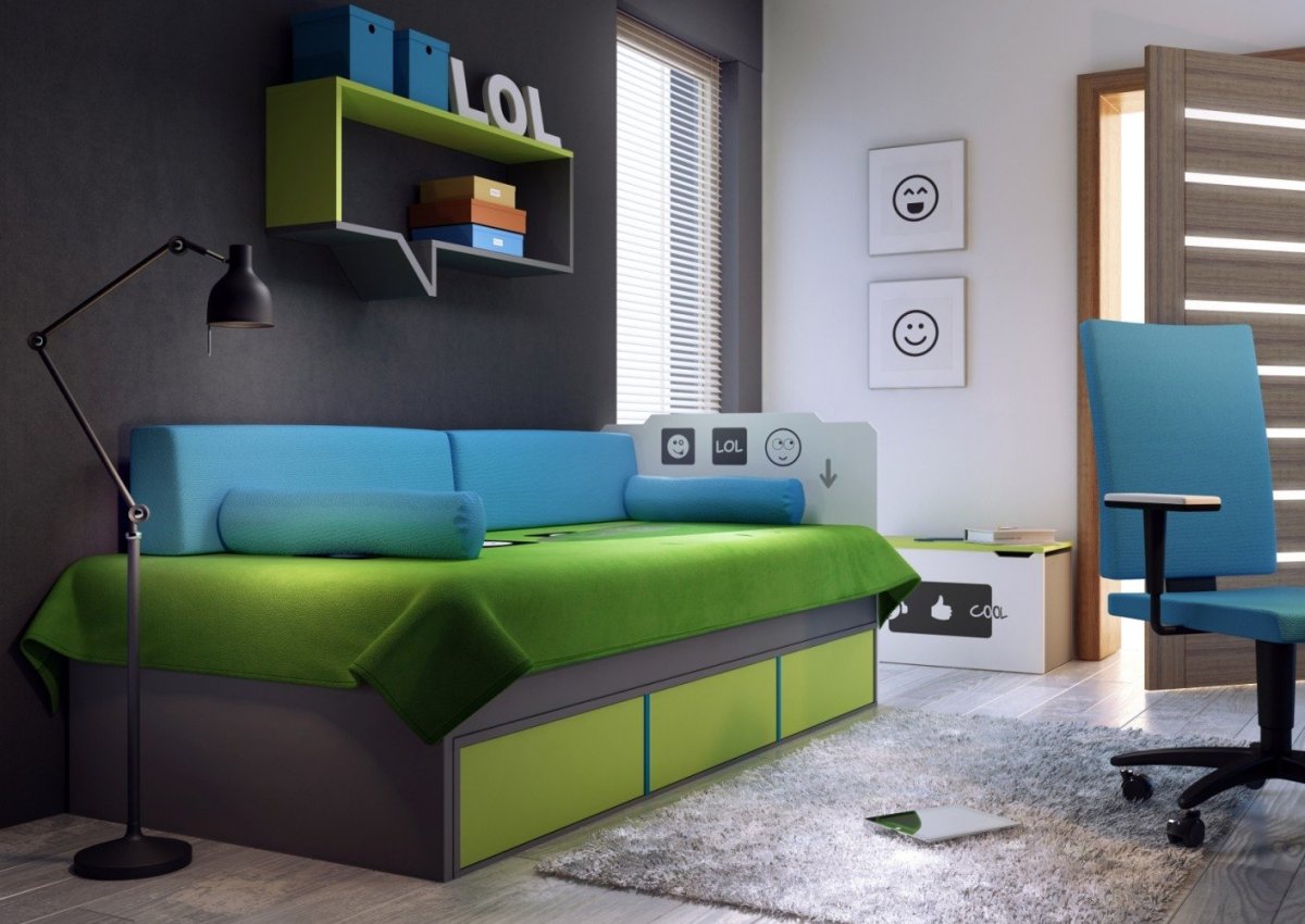 Детские комнаты с диваном