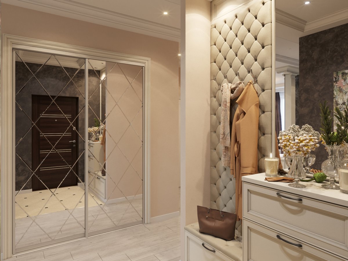 Шкаф с зеркальными ромбами