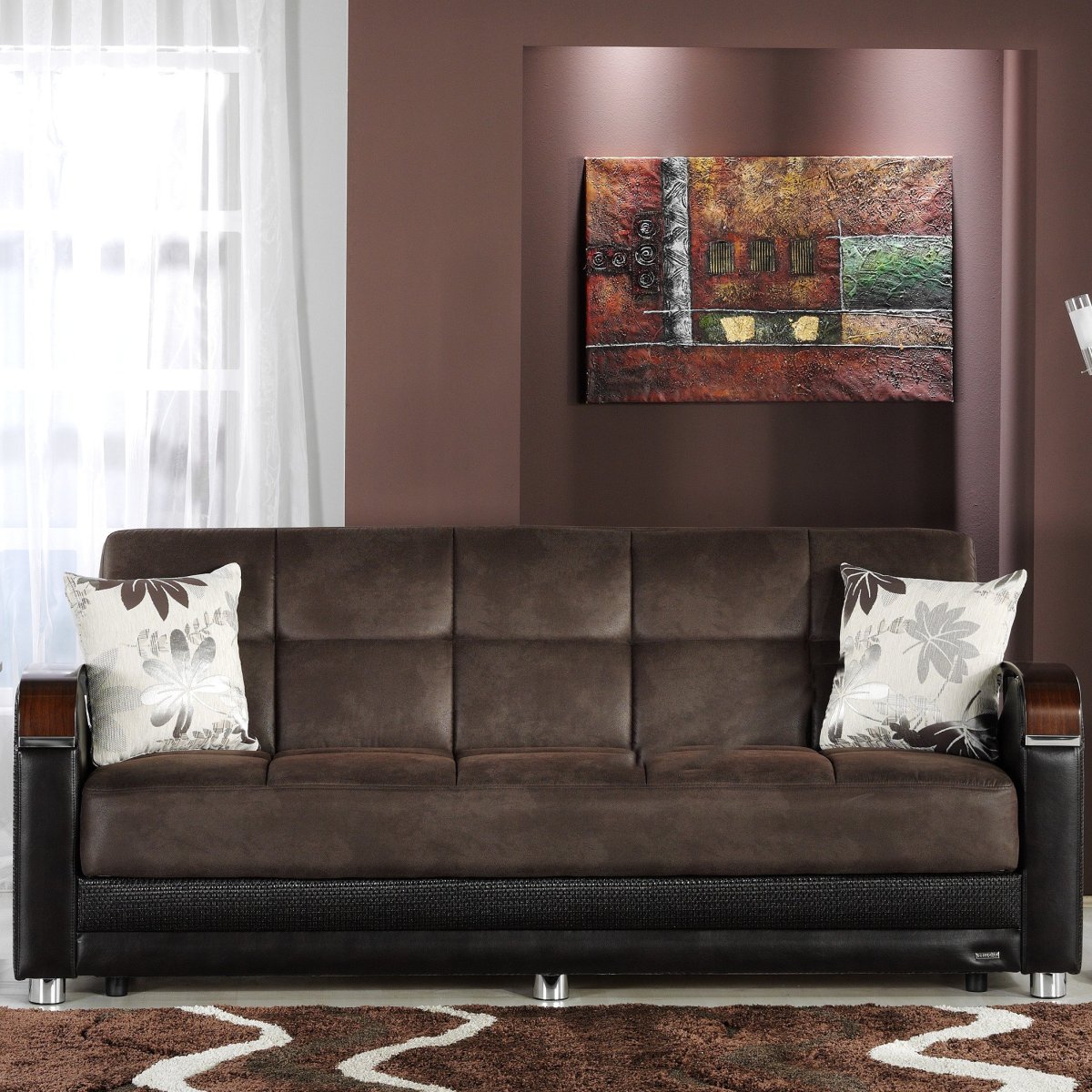 Темно коричневый диван