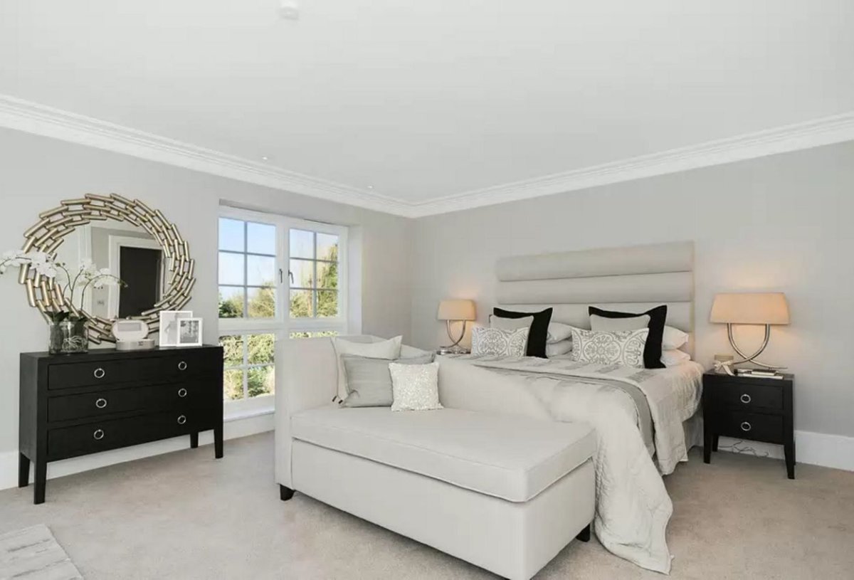 Акцентная стена в спальне в скандинавском стиле