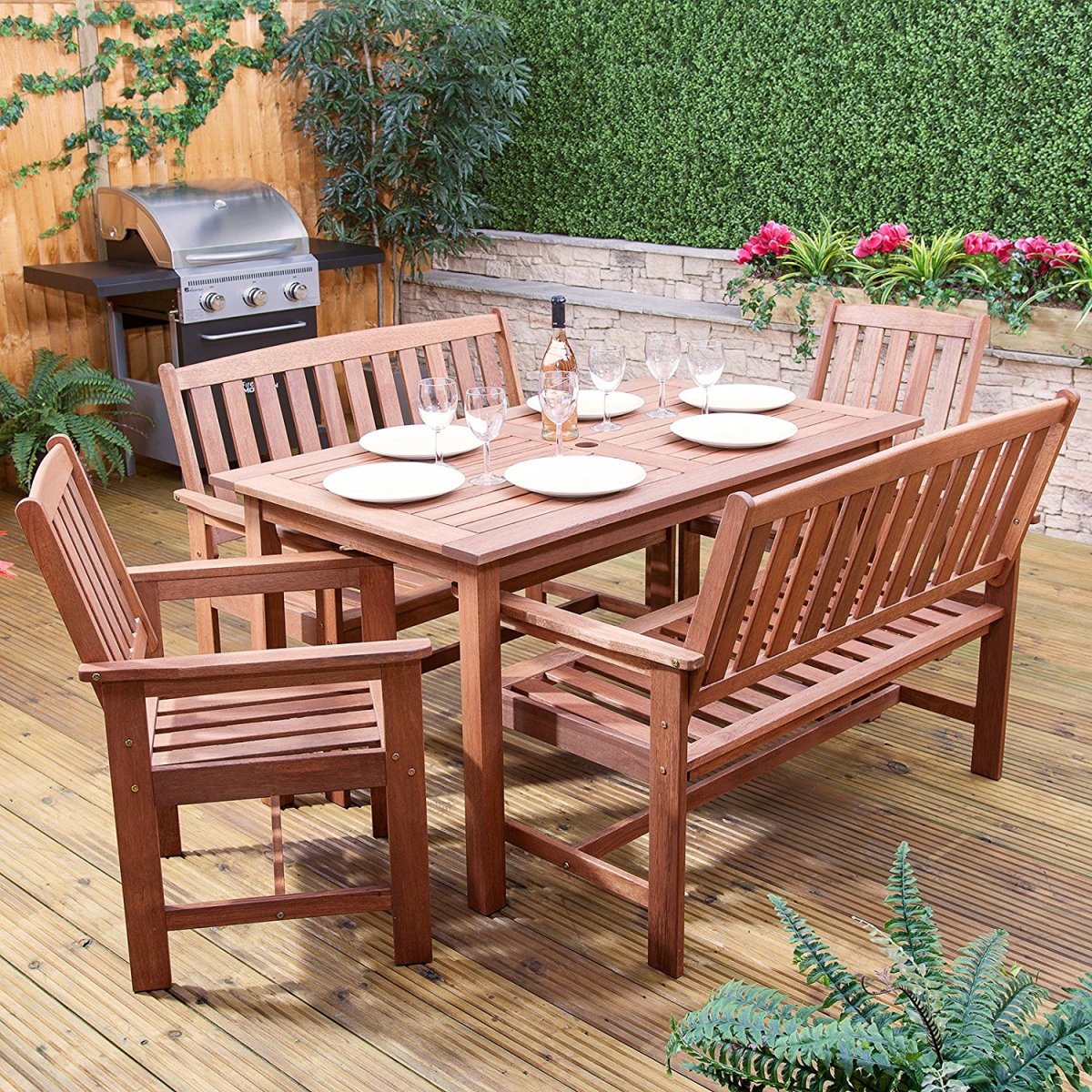 Садовая деревянная массивная мебель для дачи