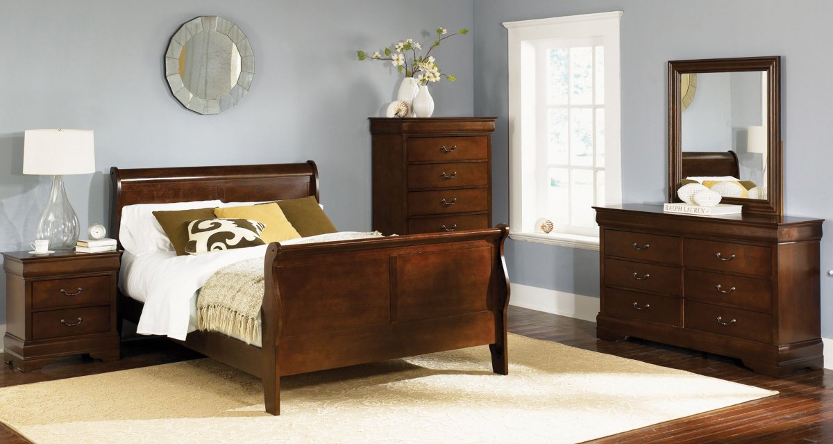 Серые стены мебель вишня