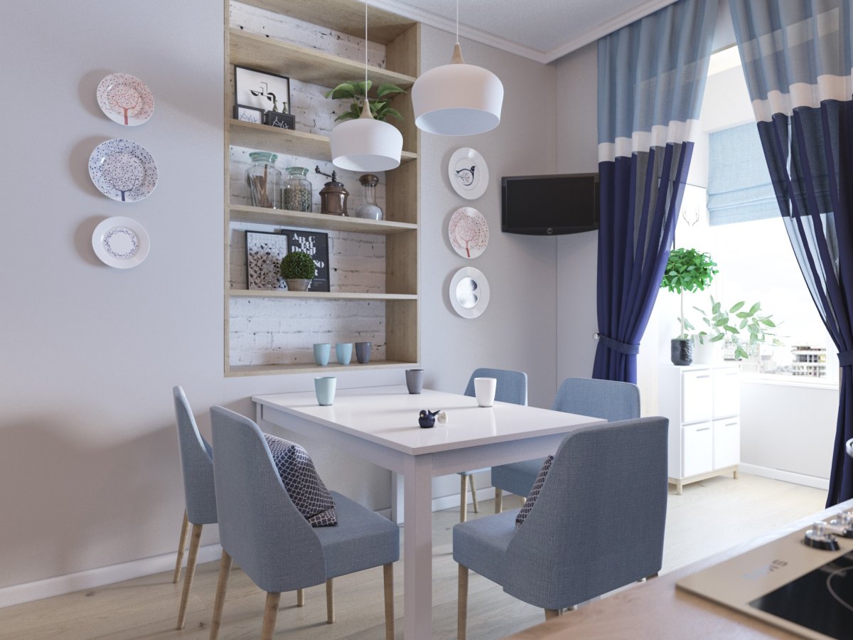 Бра над кухонным столом