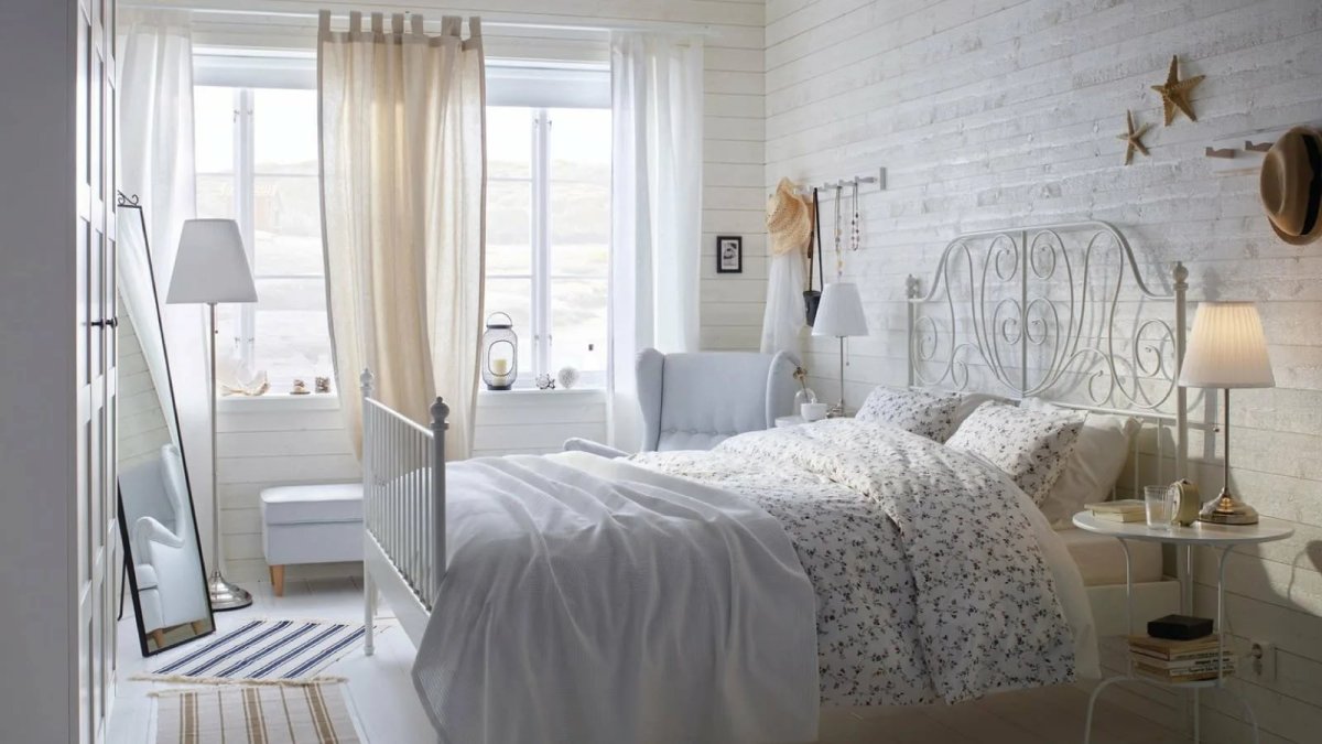 Кровать икеа белая ЛЕЙРВИК