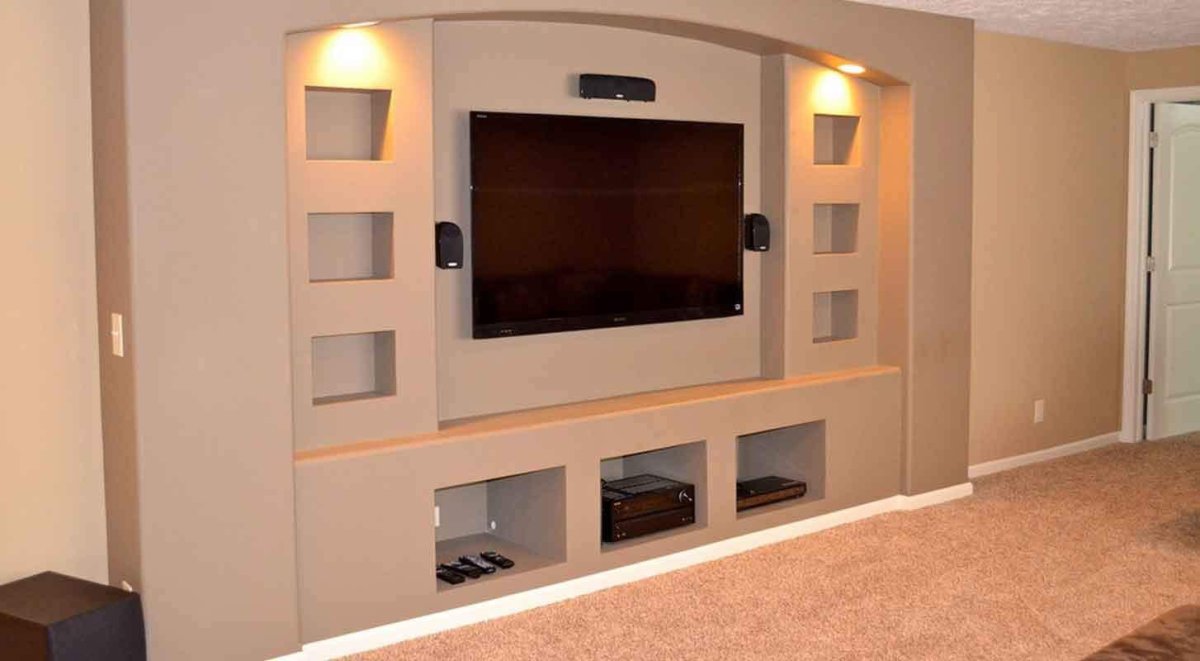 Ниша под телевизор из гипсокартона