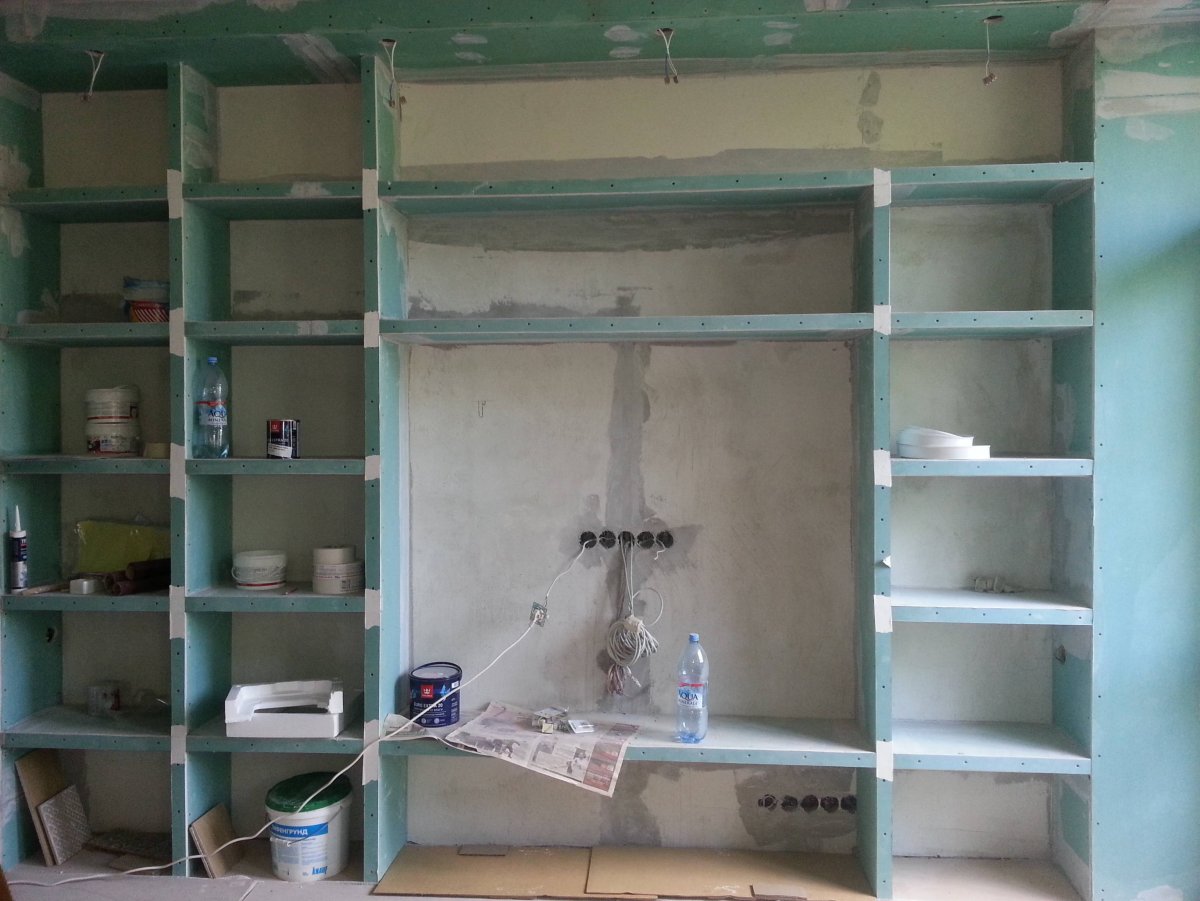 Полки из гипсокартона