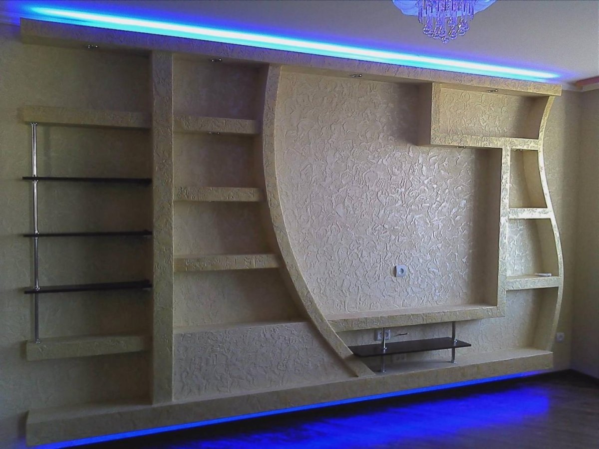 Ниши из гипсокартона в гостиной