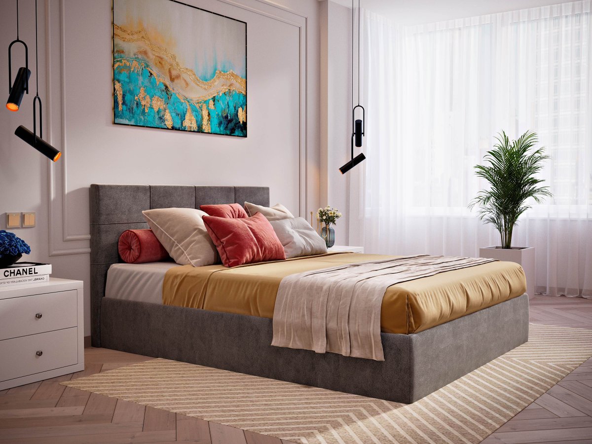 Кровать Trasimeno 160х200 серого цвета