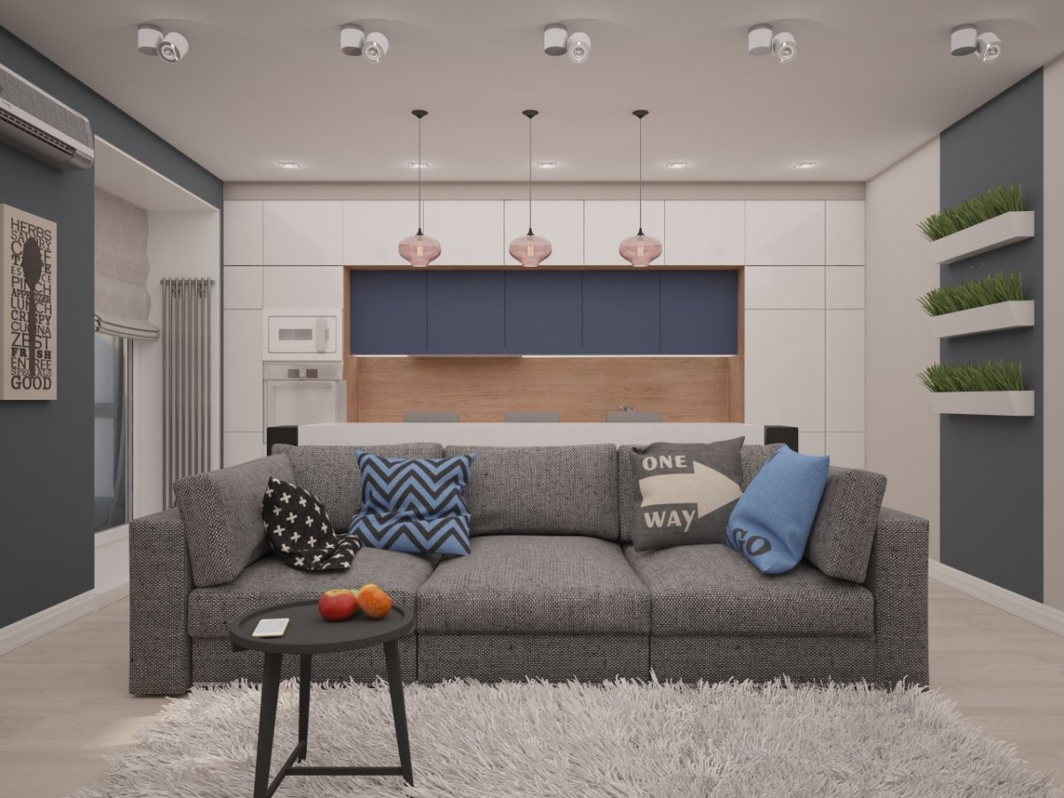 Дизайн кухни гостинной 15кв.м