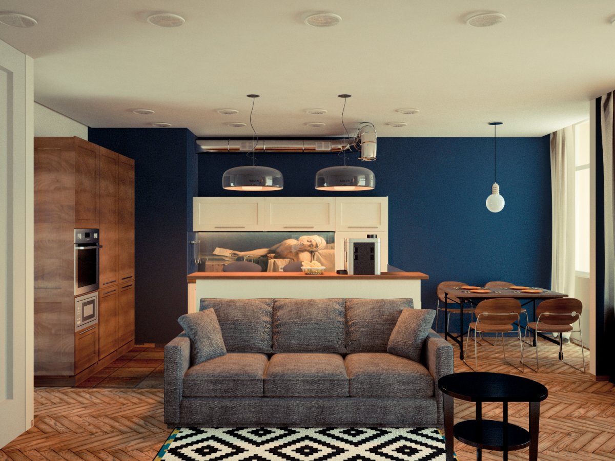 Кухня-гостиная в современном стиле