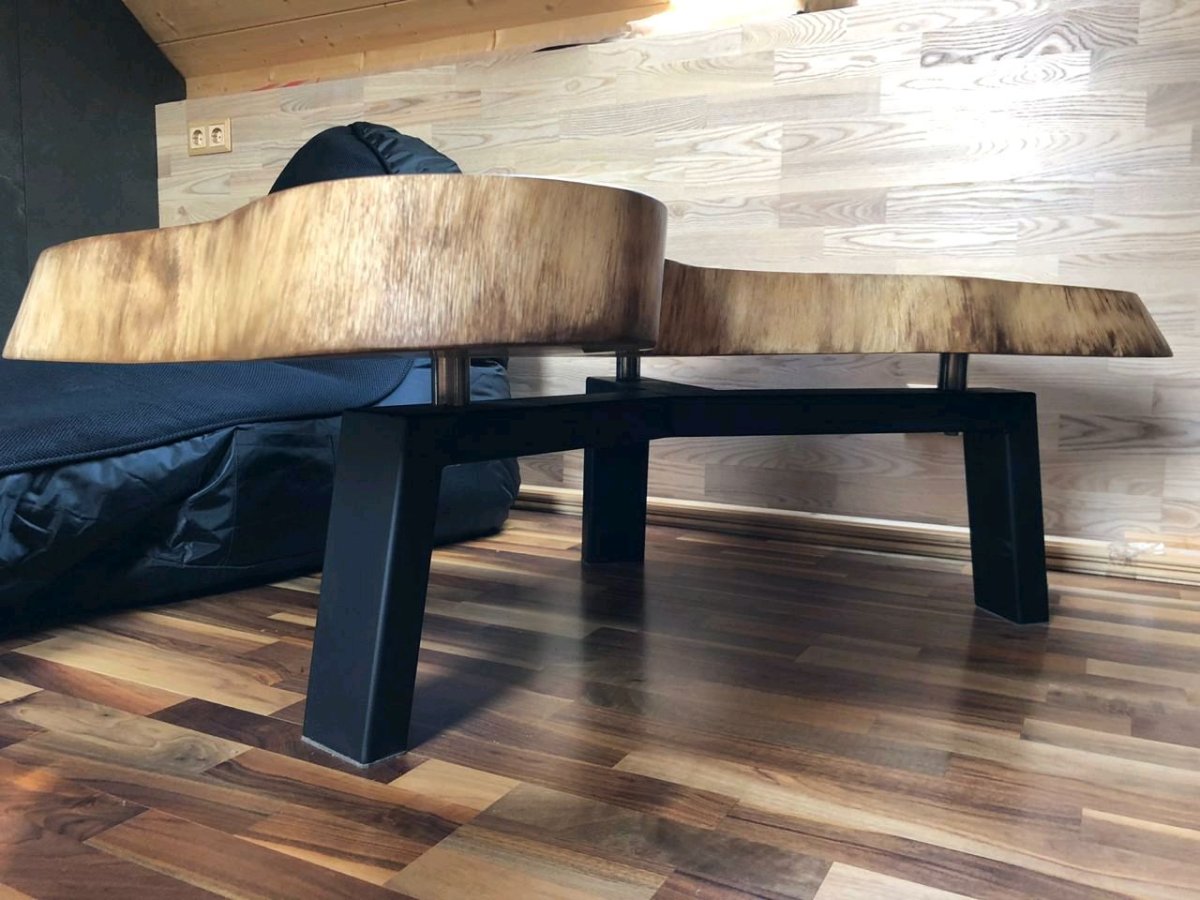 Изголовье кровати из спила дерева