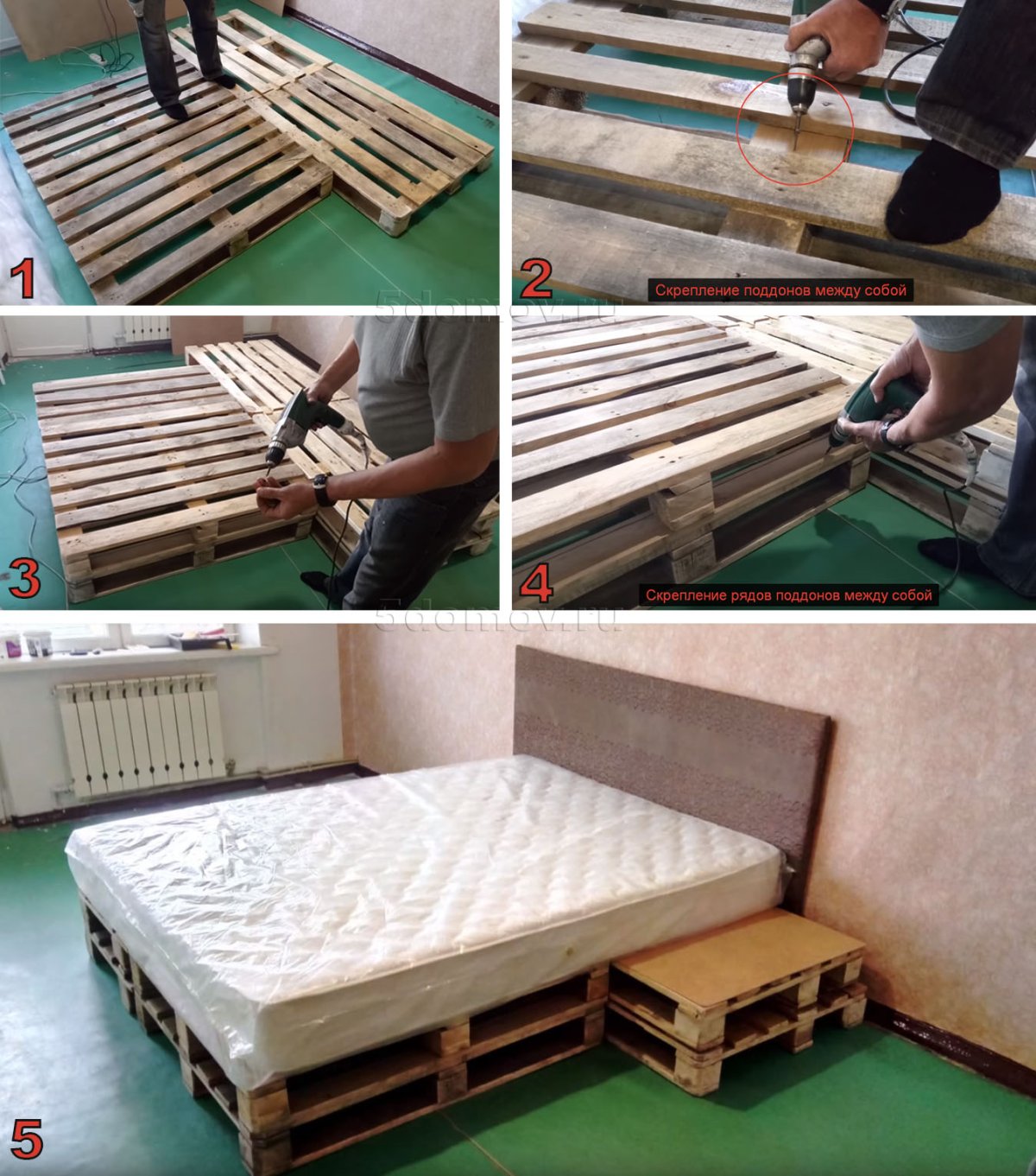 Кровать из поддонов