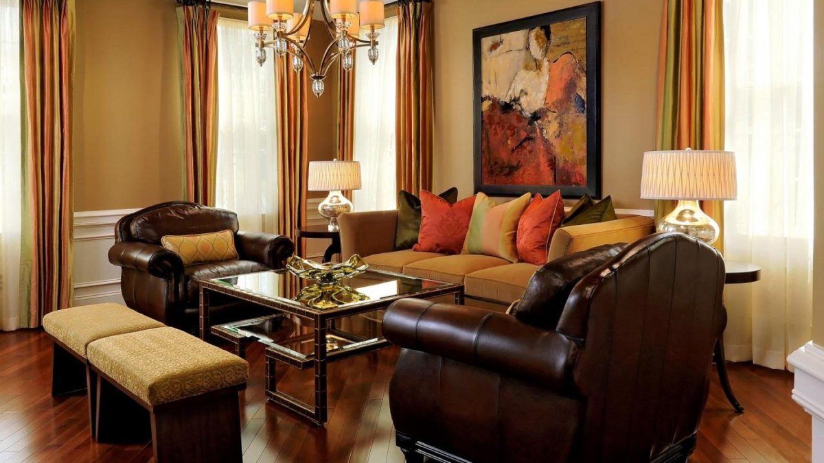 Мятно коричневая спальня