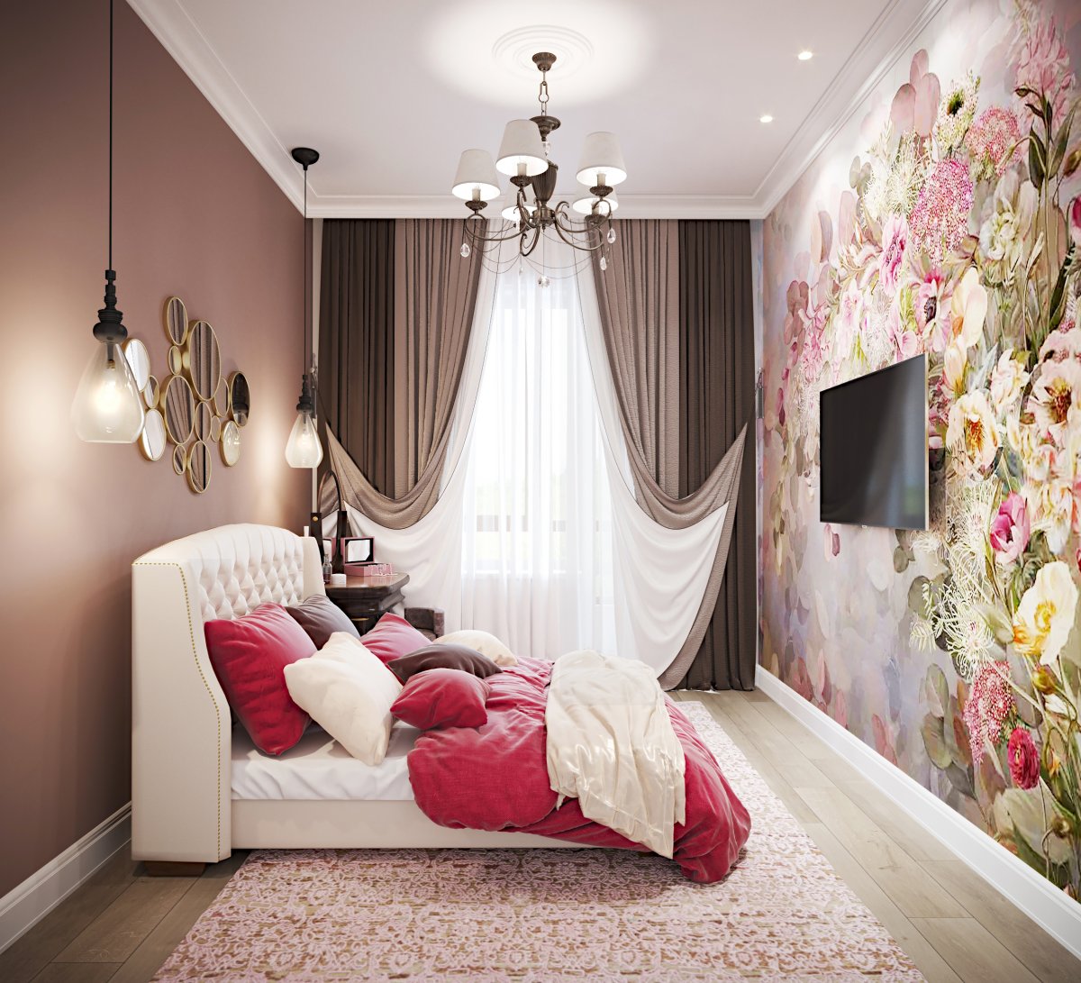 Украсить стену напротив кровати