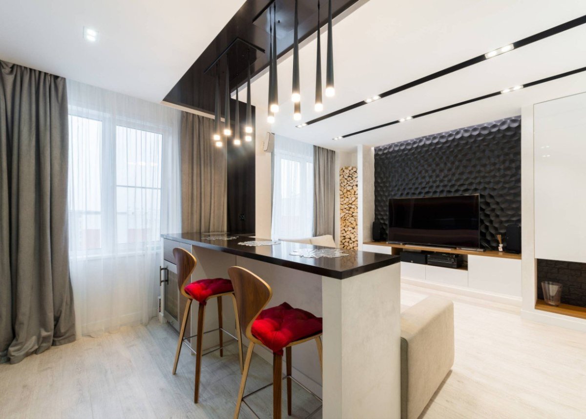 Барная стойка в гостиной