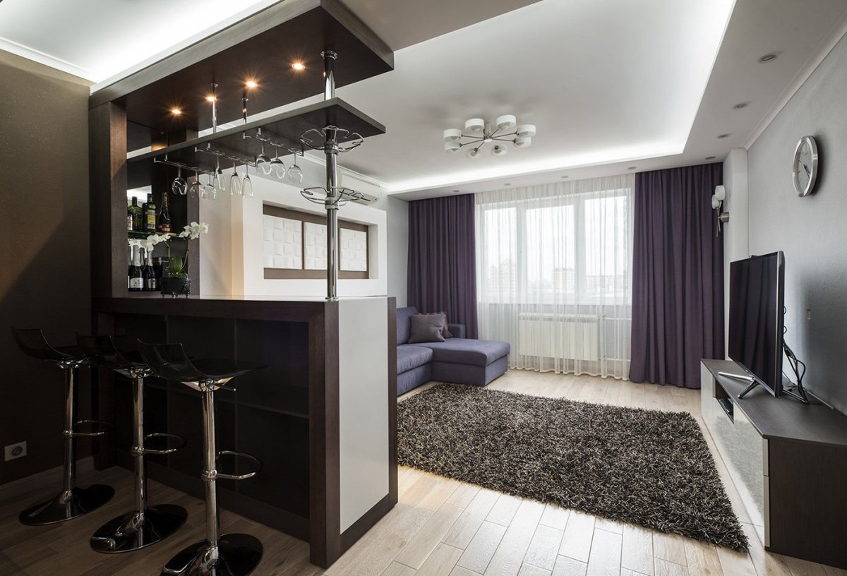 Барная стойка в гостиной