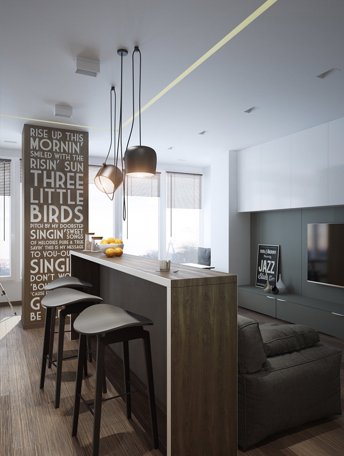 Барная стойка в гостиной