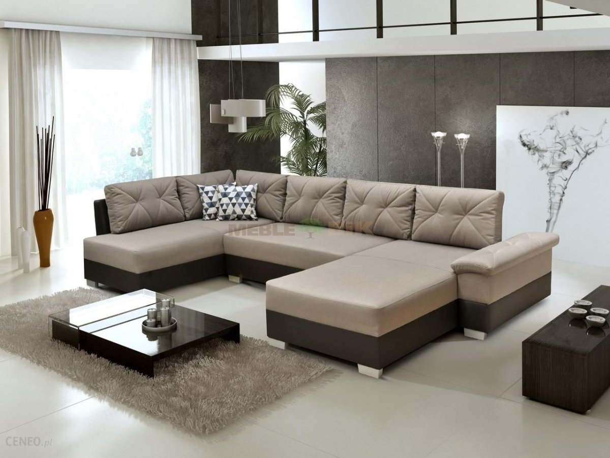 Диван серый с бежевым