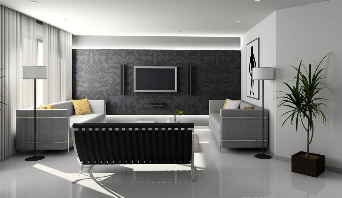 Спальня в серых тонах