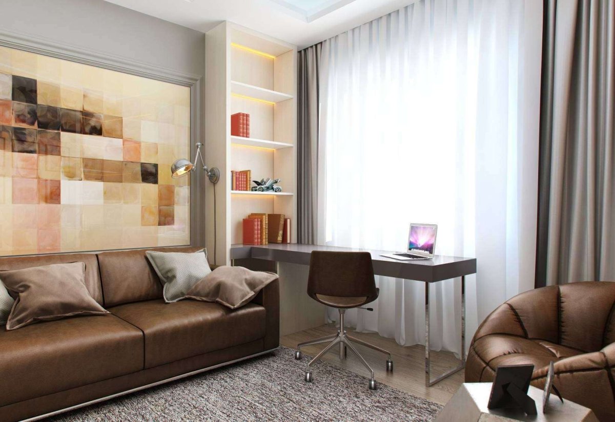 Шкаф за диваном в гостиной