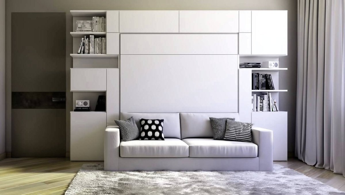 Зона за диваном гостиная