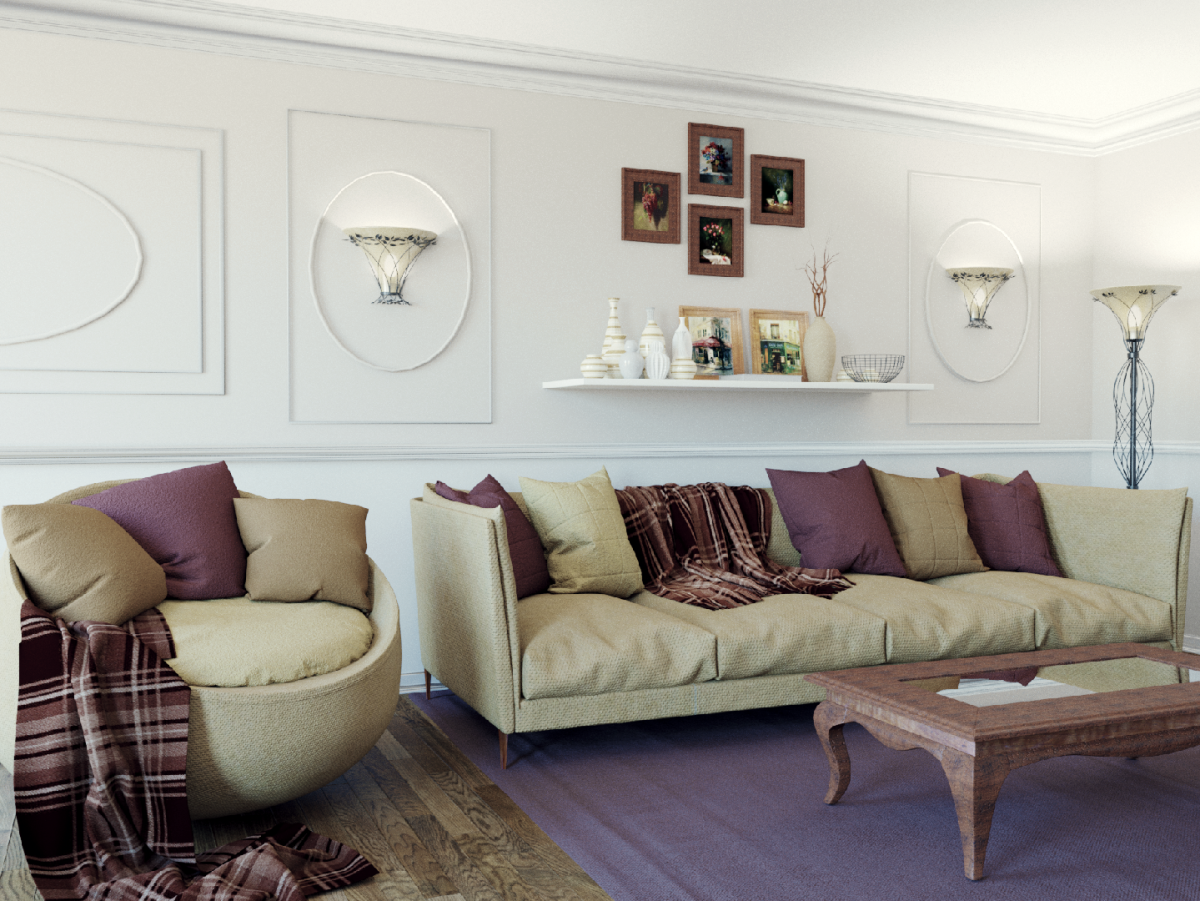 Гостиная Неоклассика 35м2