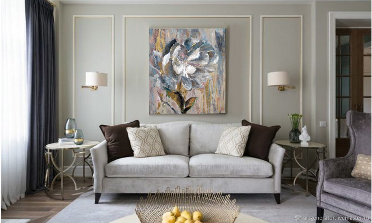 Декор над диваном в гостиной