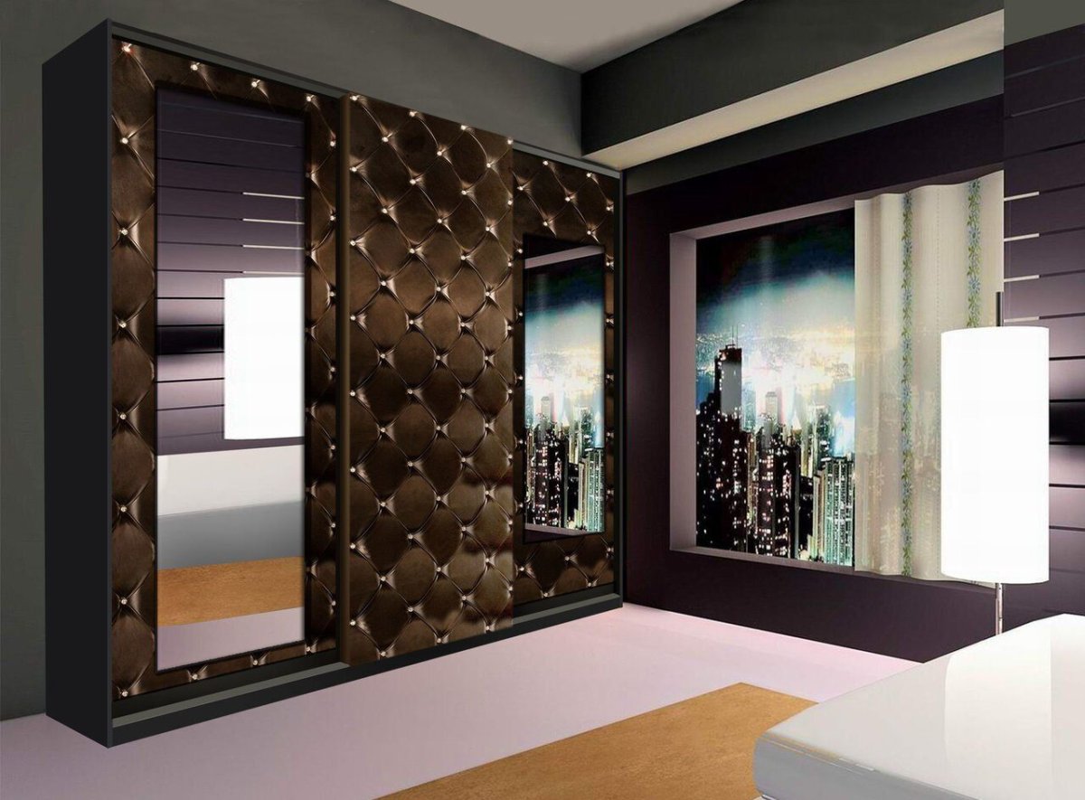 Шкаф купе лофт с состаренным зеркалом