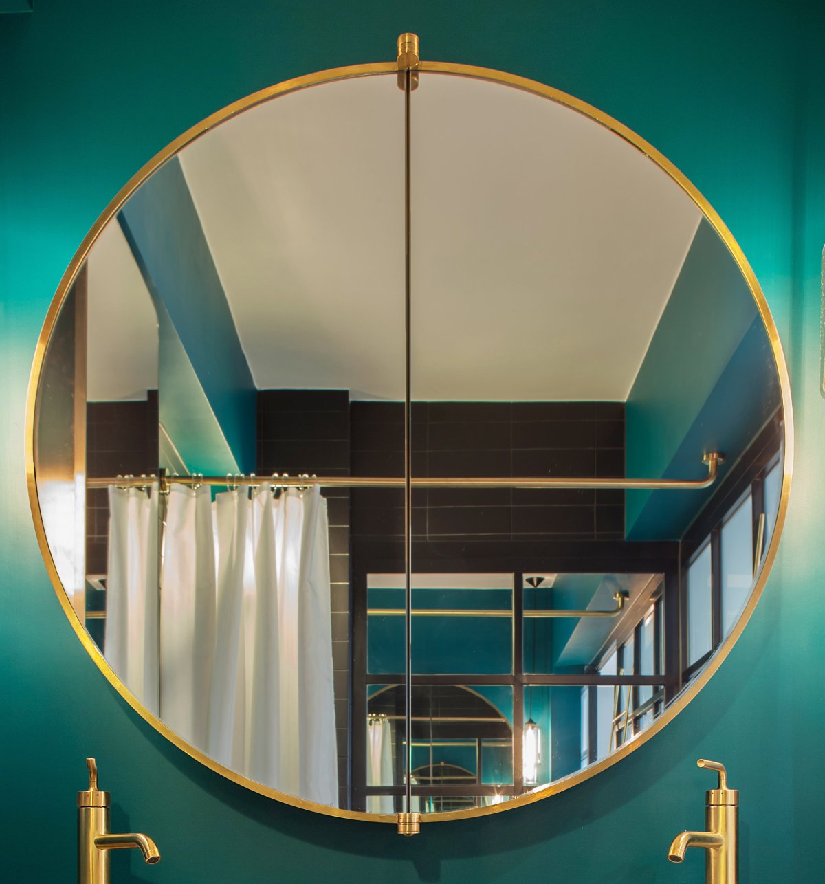 Зеркало круглое бирюзовое