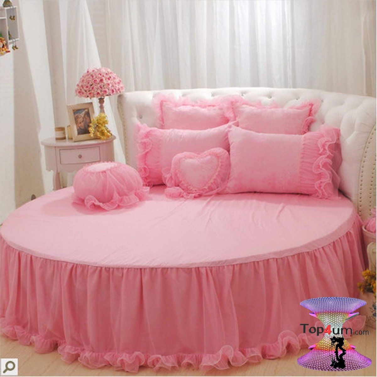 Бортики в круглую кроватку для девочки