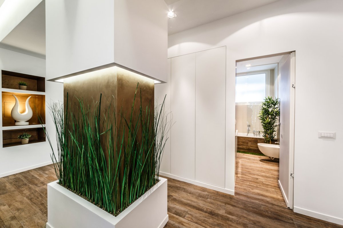 Фитостена в гостиной