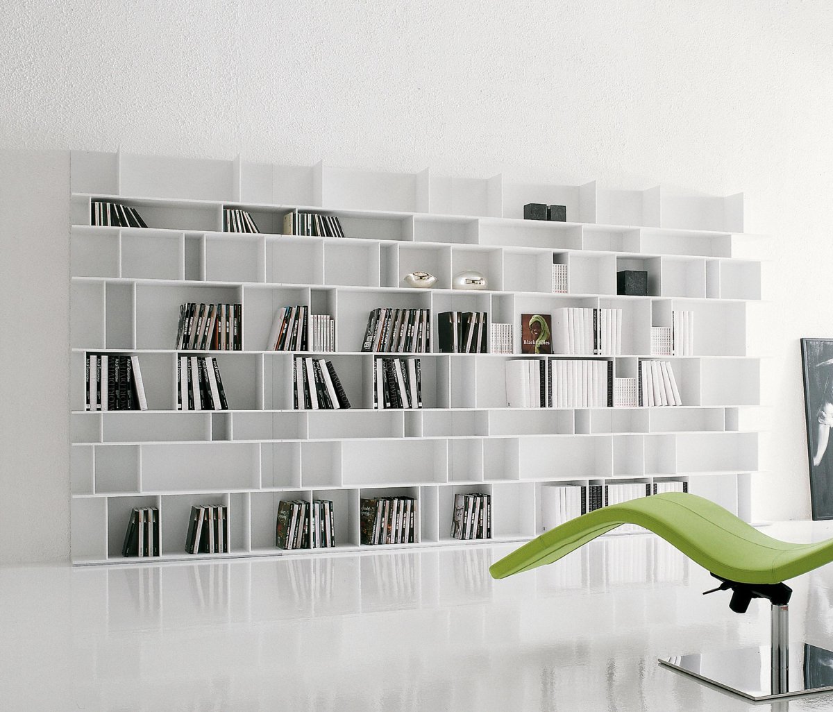 Стеллаж в гостиную белый современный Италия