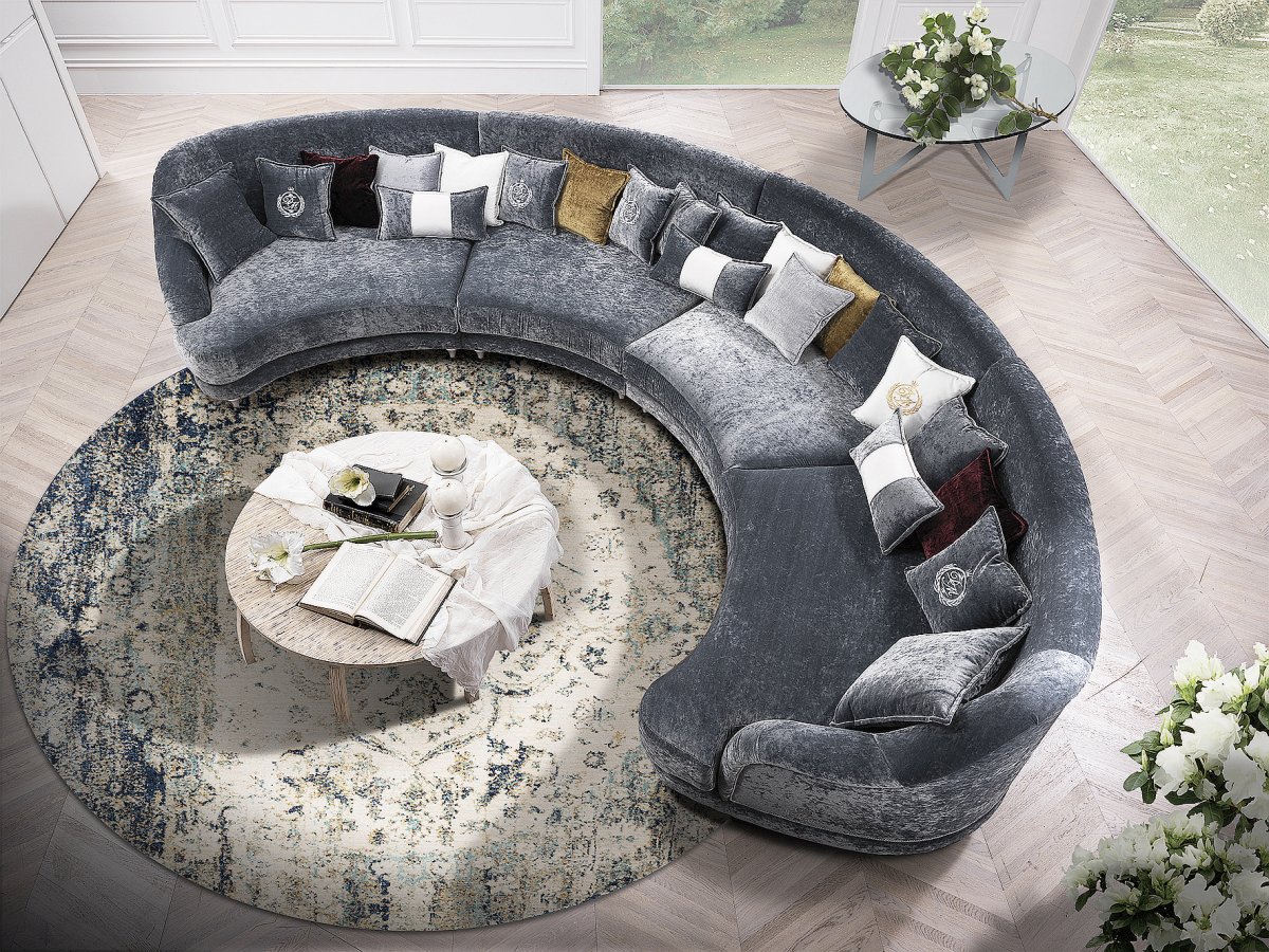 Полукруглые диваны вид сверху