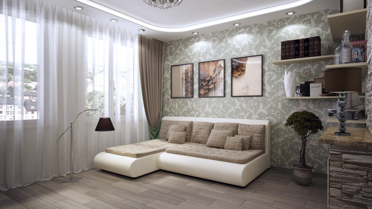 Обои для зала в квартире бюджетный вариант