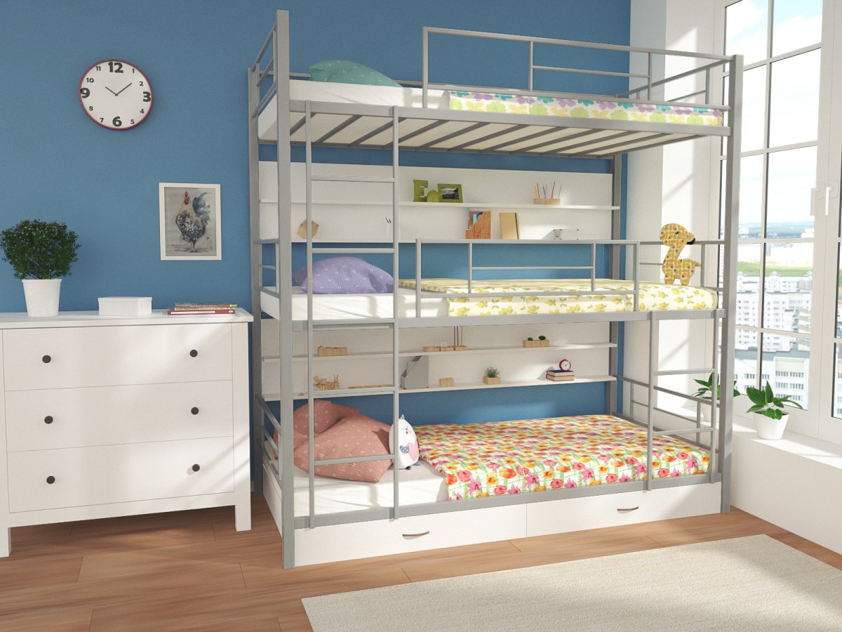 Двухъярусная кровать Twin/Full Bunkbed (Metal)