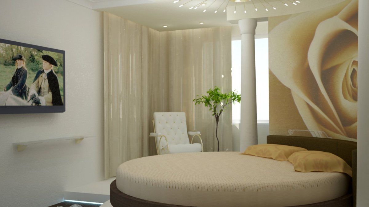 Спальня для девушки с кованной кроватью