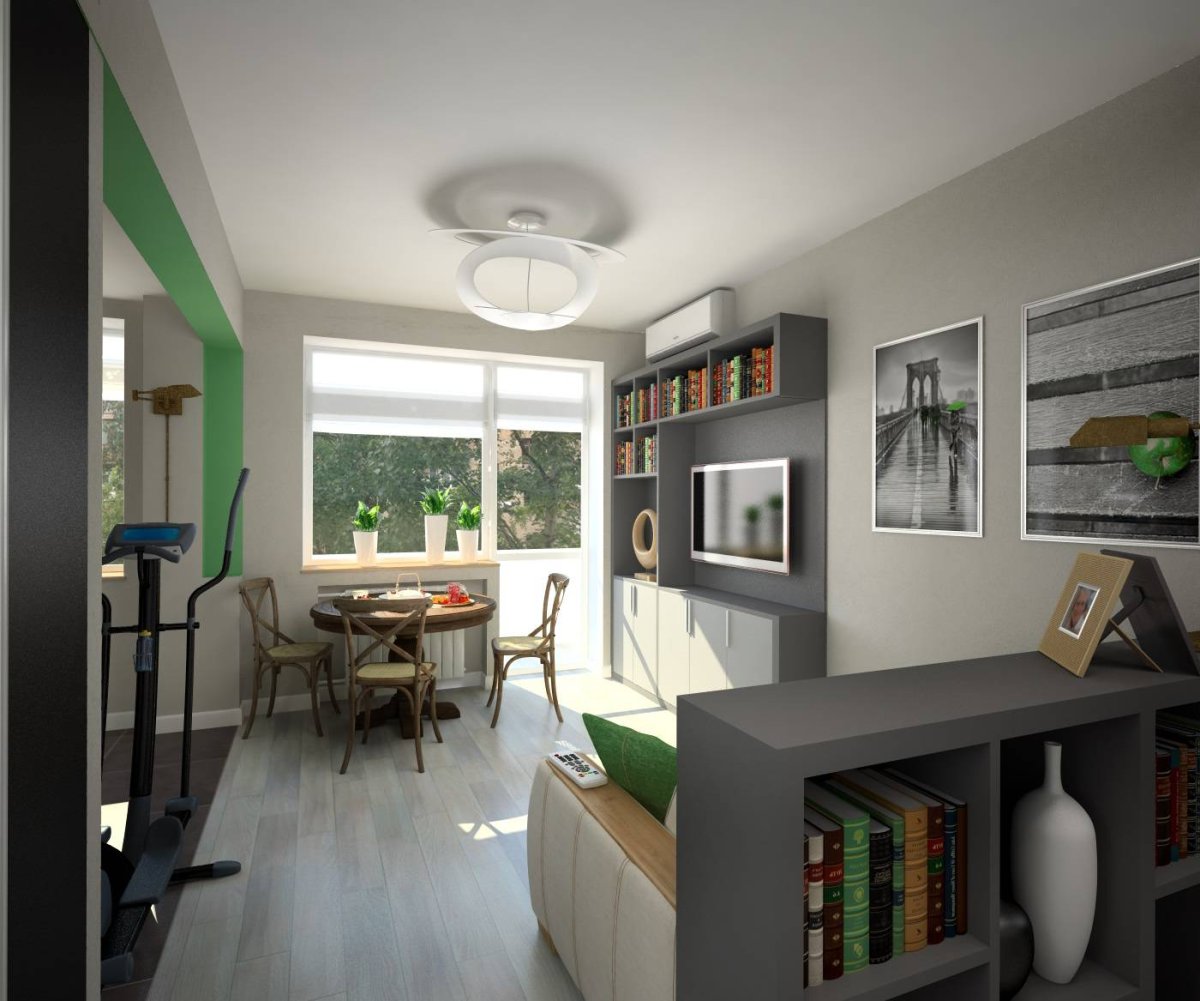 Гостиная-спальня 15м2 икея